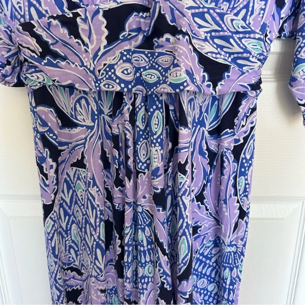 Lilly Pulitzer Parigi Midi Dress Lilac Verbena Coco Safari Purple S - Picture 3 of 11